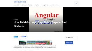 How To Make Login Page Using Angular And Firebase