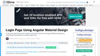 Login Page Using Angular Material Design - DZone Web Dev