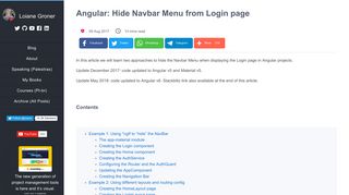 Angular: Hide Navbar Menu from Login page - Loiane Groner
