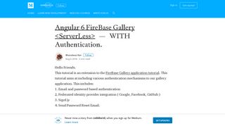 Angular 6 FireBase Gallery  — WITH Authentication.