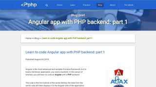 Learn to code Angular and PHP app | PHPenthusiast
