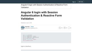 Angular 6 login with Session Authentication & Reactive Form Validation