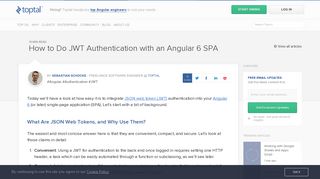 Angular 6 JWT Authentication with Node.js | Toptal
