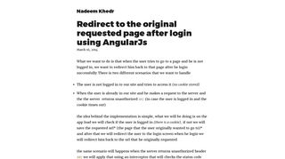 Redirect to the original requested page after login using AngularJs ...