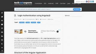 Login Authentication using AngularJS | TechNetExperts