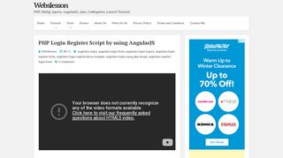 PHP Login Register Script by using AngularJS | Webslesson