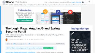 The Login Page: AngularJS and Spring Security Part II - DZone Web Dev