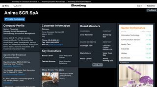 Anima SGR SpA: Company Profile - Bloomberg