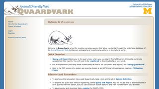 Quaardvark: Home - Animal Diversity Web - University of Michigan