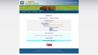 MyVGL Login - UC Davis Veterinary Genetics Laboratory