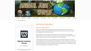 Animal Jam Beta Days - Animal Jam World