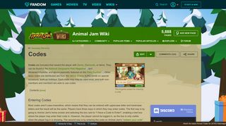 Codes | Animal Jam Wiki | FANDOM powered by Wikia