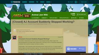 [Closed] AJ Account Suddenly Stopped Working? | Animal Jam Wiki ...