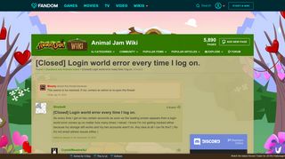 [Closed] Login world error every time I log on. | Animal Jam Wiki ...