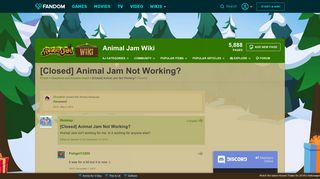 [Closed] Animal Jam Not Working? | Animal Jam Wiki | FANDOM ...