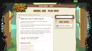 What do I do if I can't log in? – Animal Jam - Play Wild!