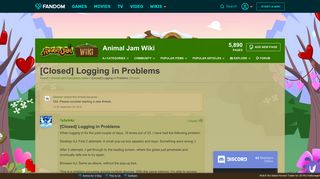 [Closed] Logging in Problems | Animal Jam Wiki | FANDOM powered by ...