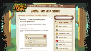How do I reset my child's player account password? – Animal Jam ...
