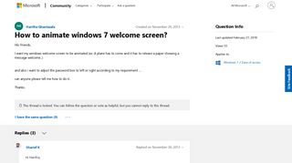How to animate windows 7 welcome screen? - Microsoft Community