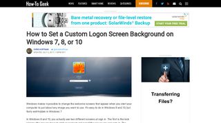 How to Set a Custom Logon Screen Background on Windows 7, 8, or 10