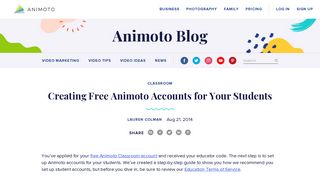 Creating Free Animoto Accounts for Your Students | Animoto Blog