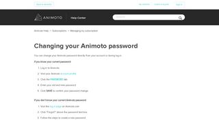 Changing your Animoto password – Animoto Help