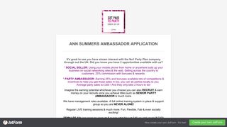 Become an Ann Summers Ambassador - JotForm