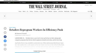 Retailers Reprogram Workers In Efficiency Push - WSJ