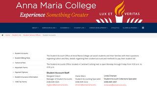 Student Accounts - Anna Maria College