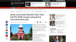 Anna University Results: Nov/ Dec UG PG 2018 results released ...