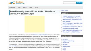 Anna university internal exam marks / attendance check 2016 student ...