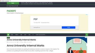 Check Anna University Internal Marks - Assessment Marks - Padeepz