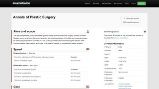 JournalGuide - Annals of Plastic Surgery