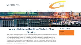 Walk in Clinic - Annapolis Internal Medicine
