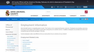 Employment Information | Anne Arundel County, MD