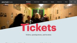 Tickets | Anne Frank House