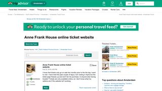 Anne Frank House online ticket website - Amsterdam Forum - TripAdvisor