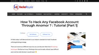 How To Hack Any Facebook Account Through Anomor ... - HackeRoyale