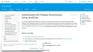 Authenticate with Firebase Anonymously Using JavaScript | Firebase