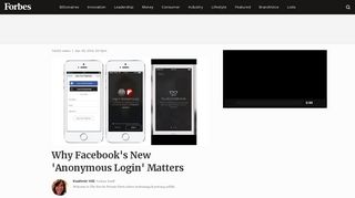 Why Facebook's New 'Anonymous Login' Matters - Forbes