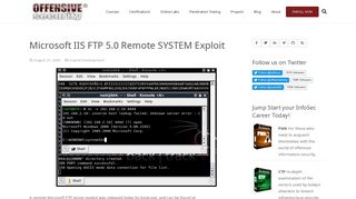 Microsoft IIS FTP 5.0 Remote SYSTEM Exploit - Offensive Security