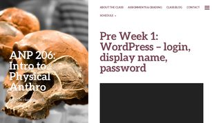 Pre Week 1: WordPress – login, display name, password – ANP 206 ...