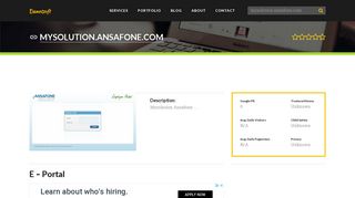 Welcome to Mysolution.ansafone.com - E - Portal