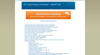VIC Lands Property Certificates - ANSTAT FAQ - CITEC Confirm