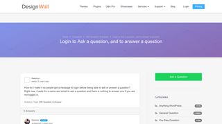 Login to Ask a question, and to answer a question | DesignWall