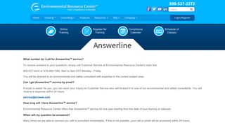Answerline | Environmental Resource Center