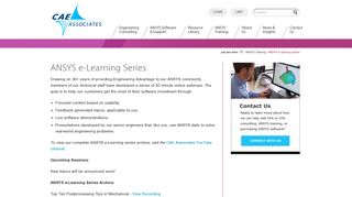 ANSYS e-Learning Video Series | CAE Associates