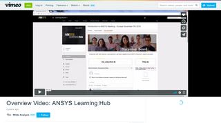 Overview Video: ANSYS Learning Hub on Vimeo
