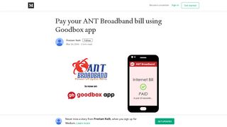 Pay your ANT Broadband bill using Goodbox app – Preetam Nath ...