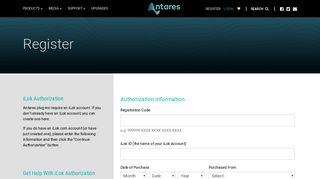 Register - Antares - Antares Audio Technologies